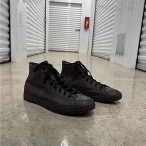 Converse Men's High-Top Sneakers in Dark Brown Leather